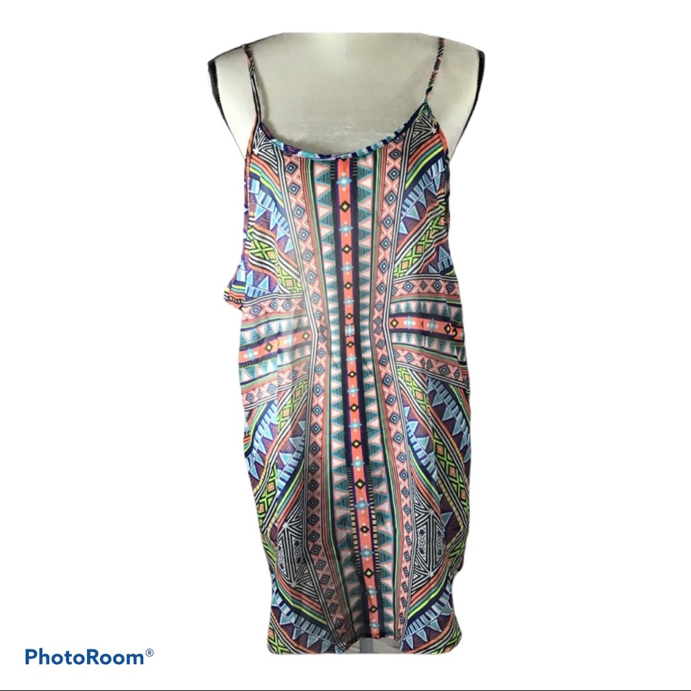 OP Tribal Aztec Boho Print Bathing Suit Cover Up